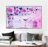 Tranh thêu chữ thập Monalisa Đồng hồ hoa hồng H2152-Siêu thị tranh thêu