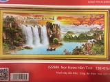 Tranh thêu chữ thập Non nước hữu tình DLH-222989 (chưa thêu)