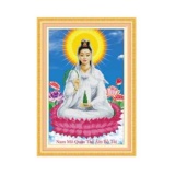 Tranh thêu chữ thập Phật bà ngồi hoa sen DLH-222904-Siêu thị tranh thêu