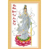 Tranh thêu chữ thập mẹ quan âm 222876