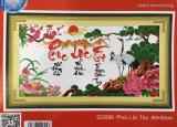 Tranh thêu chữ thập phúc lộc thọ 222888