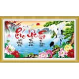 Tranh thêu chữ thập phúc lộc thọ 222994