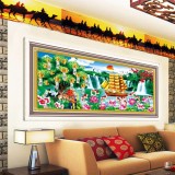 Tranh thêu chữ thập tài lộc vô tận DLH-YA1119-Siêu thị tranh thêu
