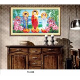 Tranh thêu chữ thập tam thế Phật DLH-YA1128 Kích thước:115X63CM