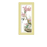 Tranh thêu chữ thập tứ quý đào lan trúc cúc Z267