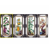 Tranh thêu chữ thập Tứ quý Tùng Cúc Trúc Mai DLH-YA625-Siêu thị tranh thêu