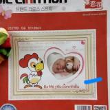 Tranh thêu chữ thập con giáp Gà DLH-222709-Ngọc Thịnh