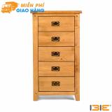 Tủ 5 ngăn kéo đứng Rustic gỗ sồi