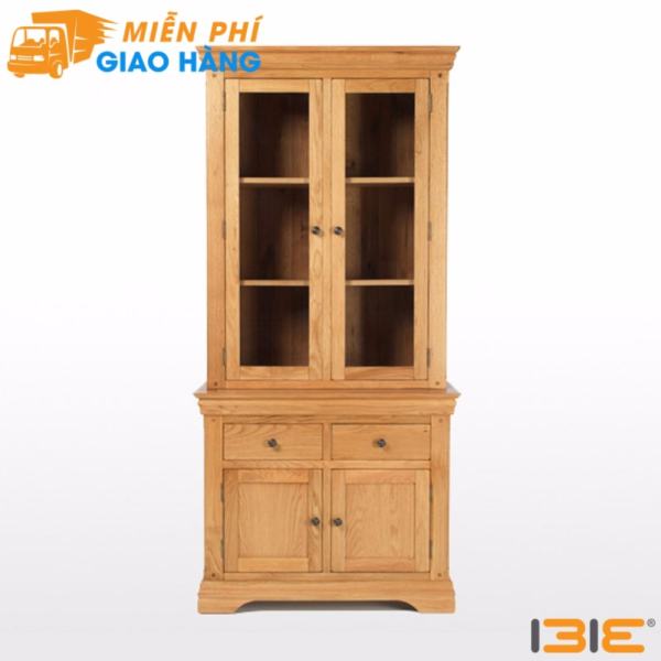 Tủ chén cao 2 cánh Victoria gỗ sồi