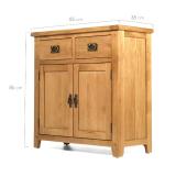 Tủ chén thấp 2 cánh 2 ngăn Rustic gỗ sồi 1m