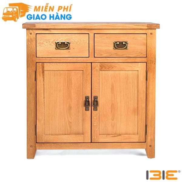 Tủ chén thấp 2 cánh 2 ngăn Rustic gỗ sồi 1m