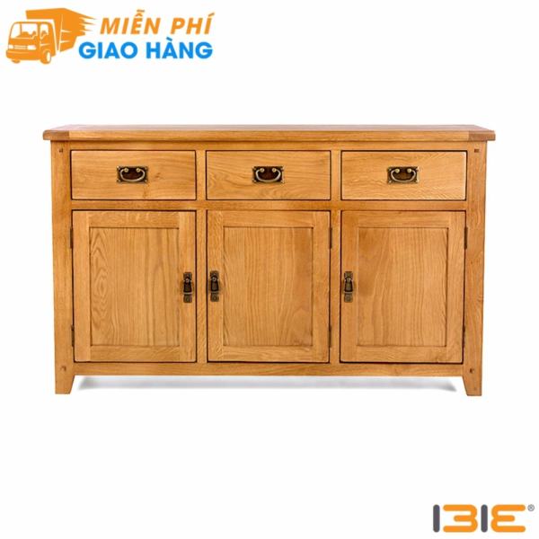 Tủ chén thấp 3 cánh 3 ngăn Rustic gỗ sồi