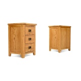 Tủ đầu giường Rustic 3 ngăn gỗ sồi