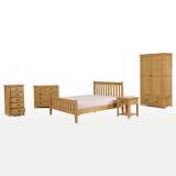 Tủ đầu giường Rustic 3 ngăn gỗ sồi