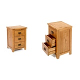 Tủ đầu giường Rustic 3 ngăn gỗ sồi