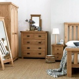 Tủ đầu giường Rustic 3 ngăn gỗ sồi