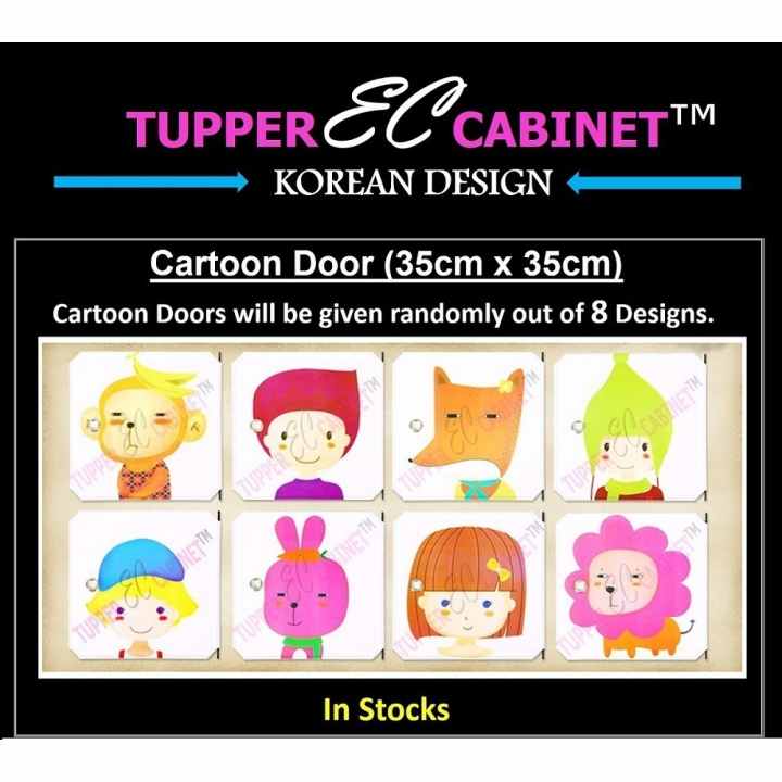Tủ nhựa 3 ngăn Tupper Cabinet TC-3P-C (Hồng cửa hoạt hình)