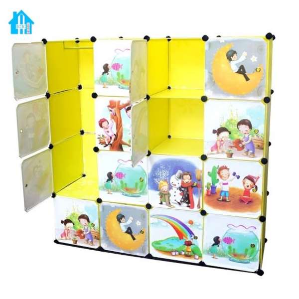 Tủ nhựa lắp ghép BiBi-Home 16 ngăn TN-VC_CT-16 (Vàng chanh)