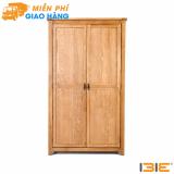 Tủ quần áo Rustic 2 cánh suốt gỗ sồi 1m2