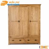 Tủ quần áo Rustic 3 cánh gỗ sồi 1m4