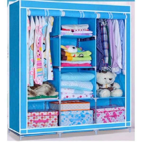  Tủ Vải 3 Buồng 8 Ngăn Cao Cấp(Blue) ANHDUY STORE