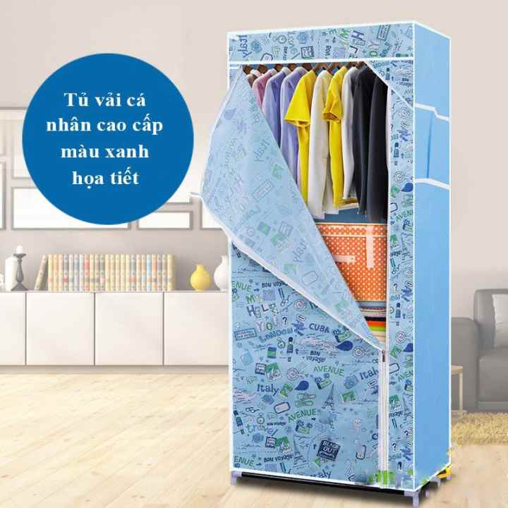 Tủ vải quần áo cá nhân mẫu mới 2016 (xanh)