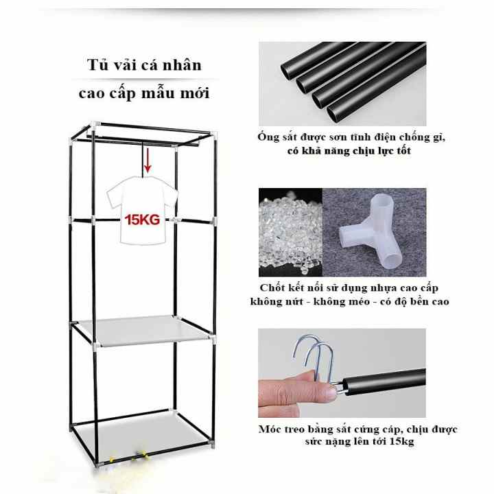 Tủ vải quần áo cá nhân mẫu mới 2016 (xanh)