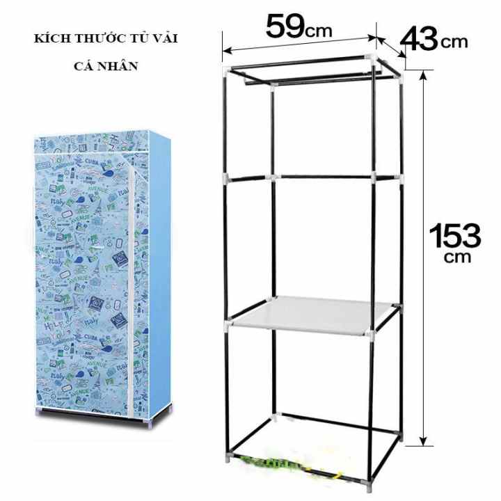 Tủ vải quần áo cá nhân mẫu mới 2016 (xanh)