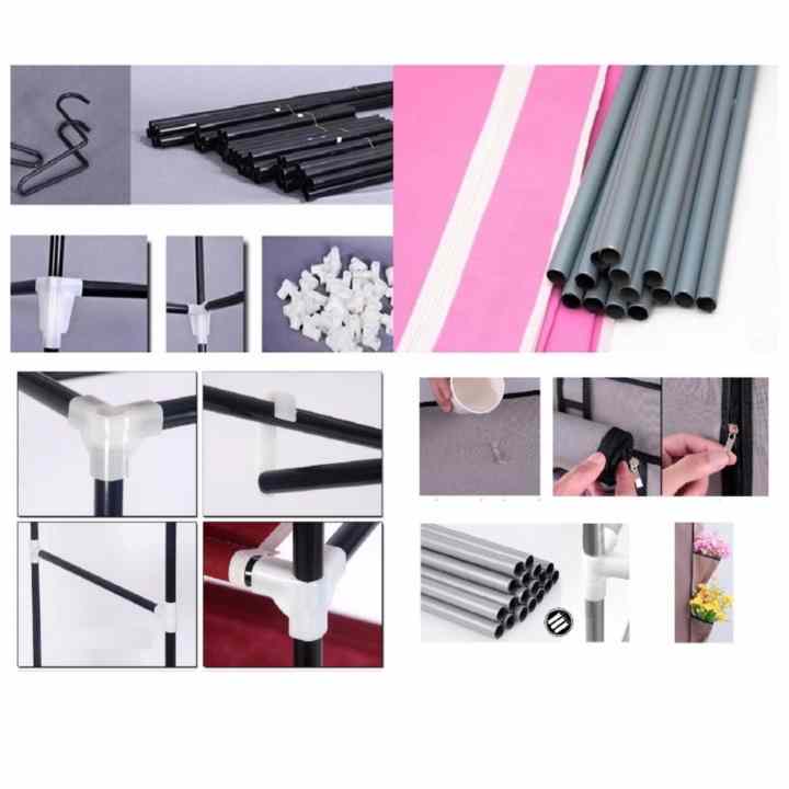 Tủ vải quần áo cỡ đại 3 buồng quần áo B&Q (xanh) - (BQ7-XANH)
