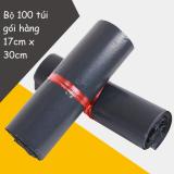 Túi nilon gói hàng - Bộ 100 túi 17cm x 30 cm - Đen + Quà Tặng Miếng dán 3M POPO Collection