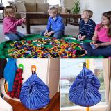 Túi rút, thảm lưu trữ đồ chơi toy storage bag 2 in 1 ( xanh lá)