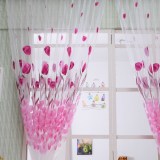 Rèm vải tuyn họa tiết totem hoa lá trang trí cửa nhà cửa sổ MKLG - INTL