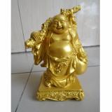 Tượng đá phật di lặc cầm bao tiền DLV17 (vàng)