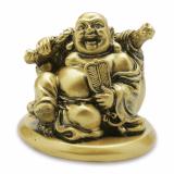 Tượng Di Lặc cầm quạt quẩy bao tiền 6.5x6cm