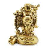Tượng Di Lặc gánh nón đứng bao tiền 28x22cm