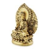 Tượng Phật A Di Đà ngồi đài sen lá tròn 18x14cm