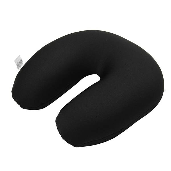 U Shaped Comfort Microbead Travel Neck Pillow Cushion Sleep Support Pain Relief Black - intl