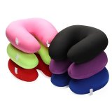 U Shaped Comfort Microbead Travel Neck Pillow Cushion Sleep Support Pain Relief Black - intl