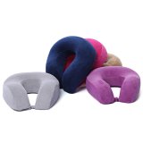 U Shaped Slow Rebound Memory Foam Travel Neck Pillow with Button - intl
