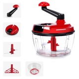 UINN Multifunctional Meat Mincer Home Vegetable Slicer Stainless Steel Grinder Red & Transparent - intl