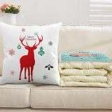 UINN Retro Christmas Cotton Line Pillowcase Bedroom Sofa Decoration Cushion Cover Linen Color 1 - intl