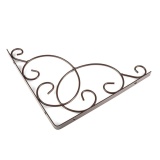 UINN Vintage Style Iron Wall Mounted Floral Shelf Bracket with Screws for Bookrack Black - intl