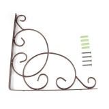 UINN Vintage Style Iron Wall Mounted Floral Shelf Bracket with Screws for Bookrack Black - intl