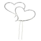 UK Diamante Rhinestone Double Love Heart Cake Topper Wedding Anniversary Decor