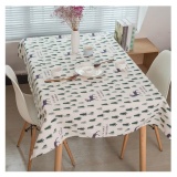 Ulamore Merry Christmas Snowflakes Rectangular Printed Fabric Tablecloth 140*140cm GN