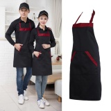 Unisex Halterneck Apron with 2 Pockets Chef Waiter Kitchen Cook Black Tool - intl