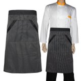 (Giao hàng miễn phí cho cả ba chiếc đến Hà Nội）Universal Unisex Stripe Bib Apron with Pocket  (Coffee) - intl (Black)