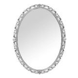 Vanity Mirror hình Bầu Dục 31 cm bạc vintage cầm tay Để Bàn Trang Điểm gương (Bạc)-quốc tế