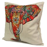 Velvet Linen Elephant Pillow Case Waist Cushion Cover Home Sofa Car Decor Gift - intl