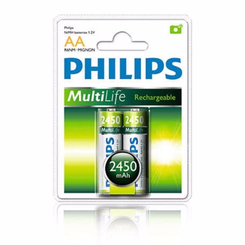 Bảng giá Vỉ 2 viên pin sạc Philips AA NiMH 2450mAh (Xanh lá)